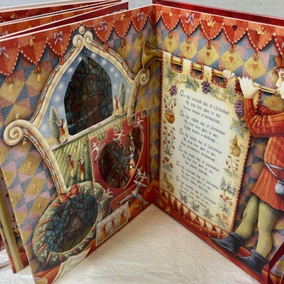 VTG 1998 The Twelve Days of Christmas Song Children's Board Book 6 Panels - Picture 4 of 12